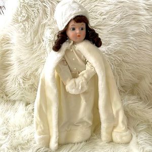 Gorgeous 17” Porcelain Doll with stand